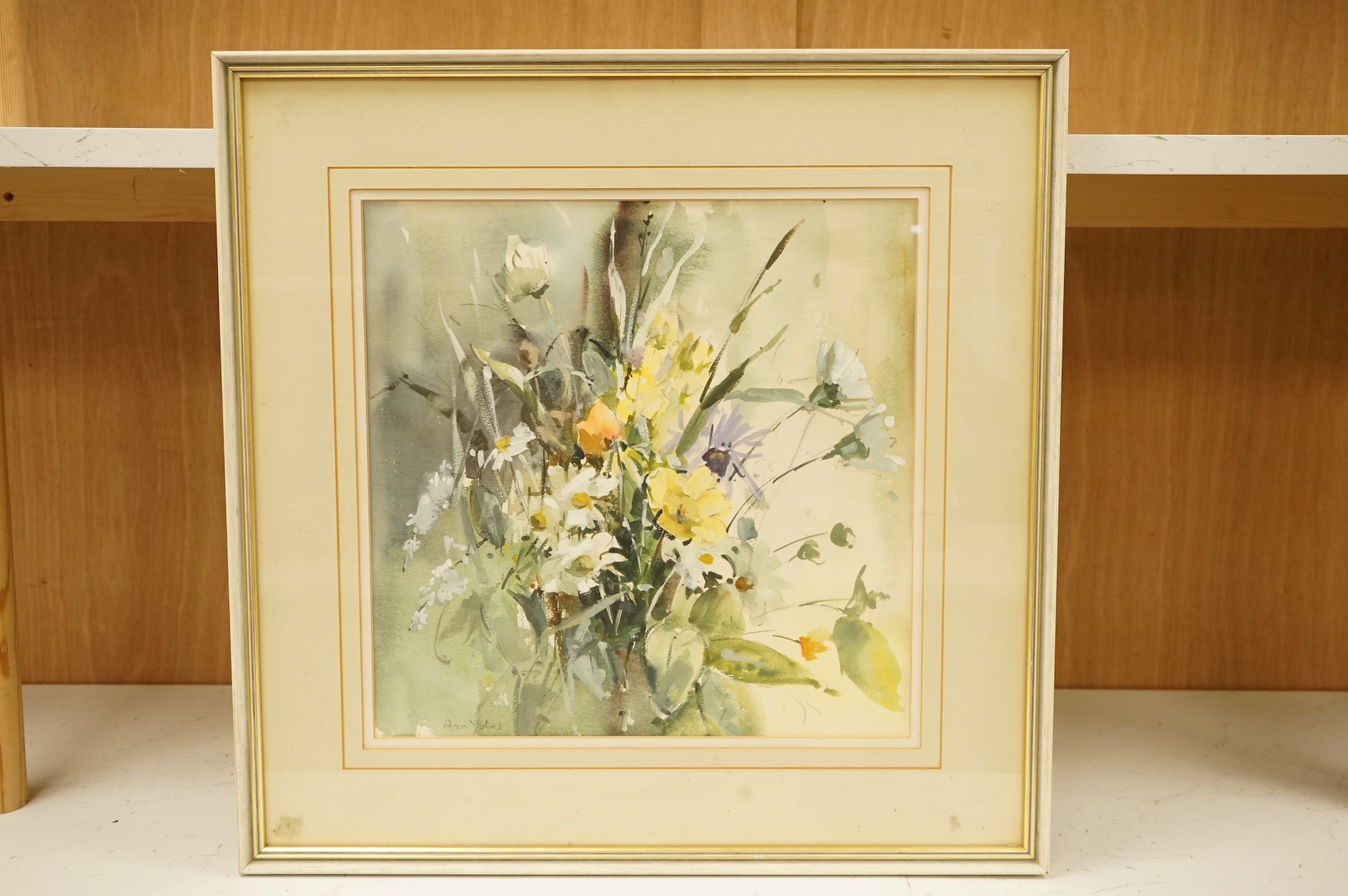 Ann Yates (1897-1992), Still life of flowers, signed, watercolour, 34 x 34cm